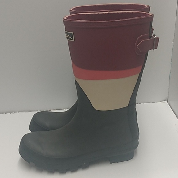 Wind River women's pair of Rain Boots size 6 black, pink, white - Picture 6 of 11